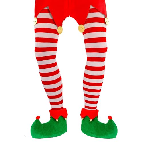 W WIDMANN MILANO Party Fashion - Strumpfhose für Herren, gestreift, 70 DEN, Elfen, Weihnachtsmann, Weihnachten von W WIDMANN MILANO Party Fashion