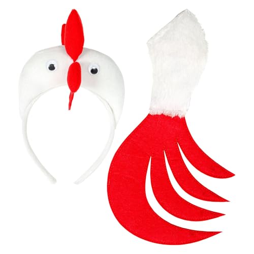W WIDMANN MILANO Party Fashion - Verkleidungsset Huhn, Haarreifen und Schwanz, Mottoparty, Karneval von W WIDMANN MILANO Party Fashion