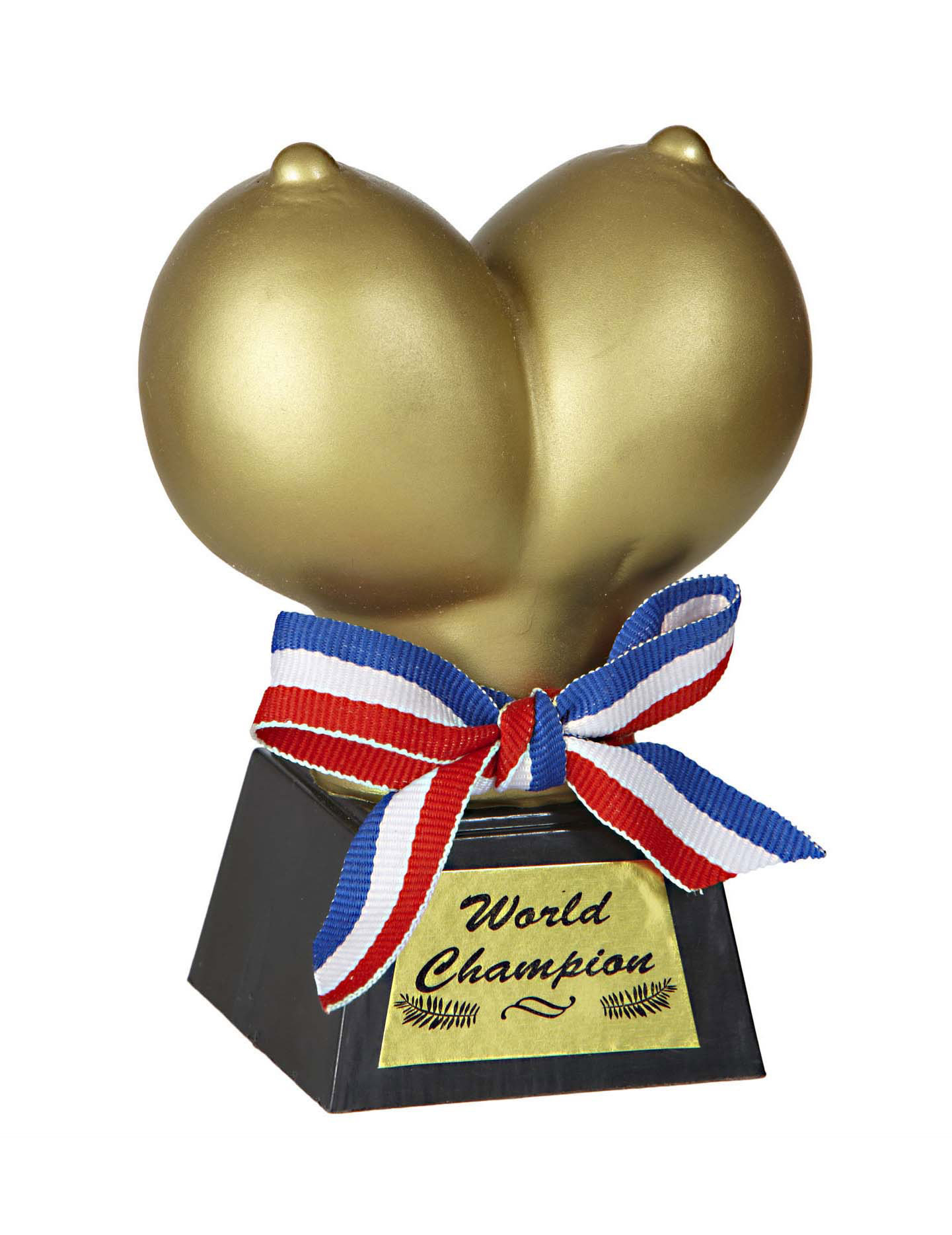 Witzige Busen-Trophäe frivoler Scherzartikel gold Witzige Busen-Trophäe frivoler Scherzartikel gold von WIDMANN