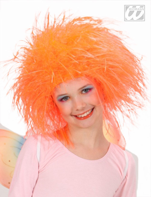 Wuschelkopf Kinder-Perücke neon-orange von WIDMANN