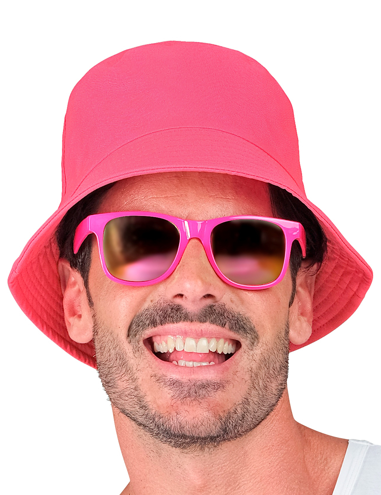 neonpinker Fischerhut für Erwachsene von WIDMANN