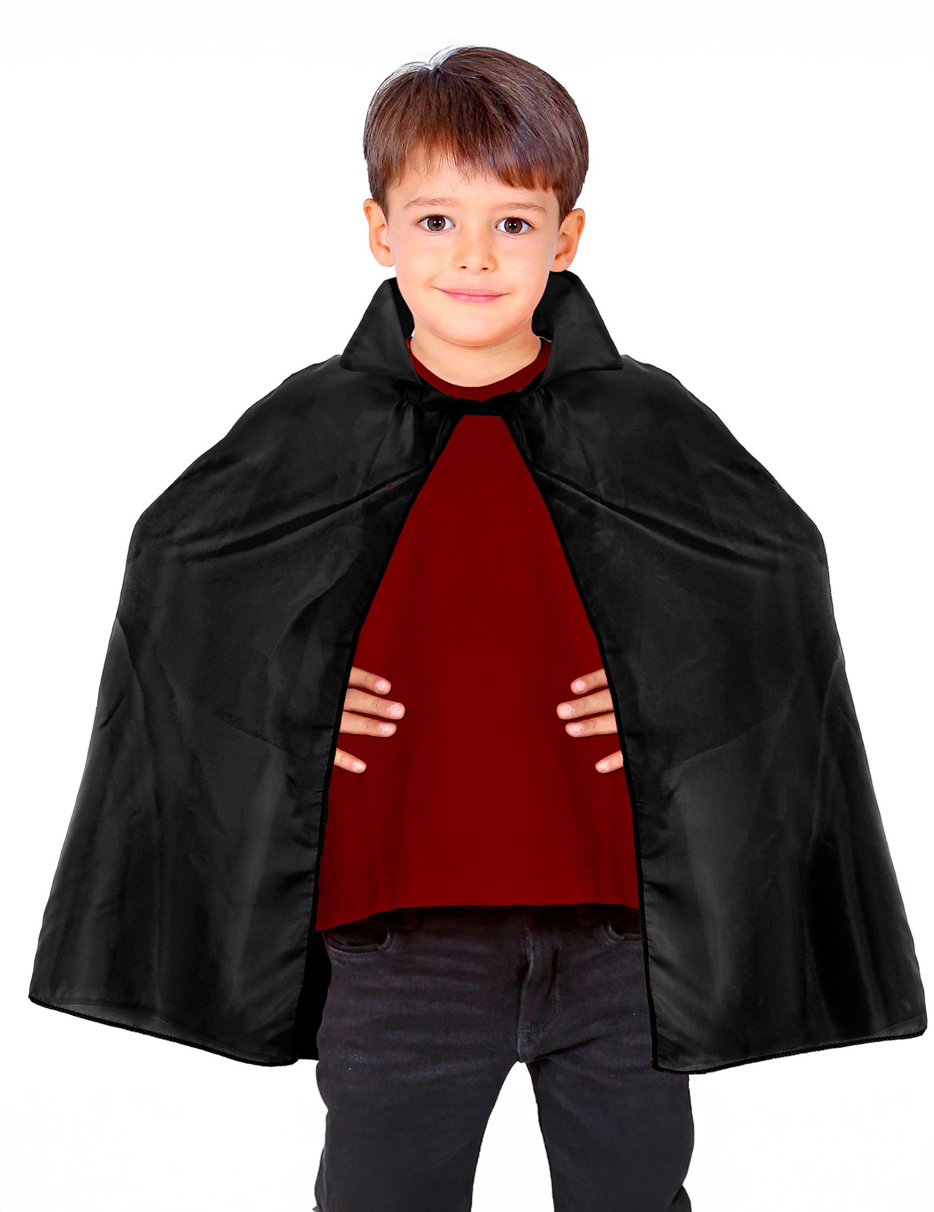 schwarzer Umhang für Kinder, 60 cm lang von WIDMANN