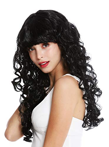 WIG ME UP - 0082-ZA103 Perücke Damen Karneval Halloween lang Locken lockig voluminös Pony schwarz WIG ME UP - 0082-ZA103 Perücke Damen Karneval Halloween lang Locken lockig voluminös Pony schwarz von WIG ME UP