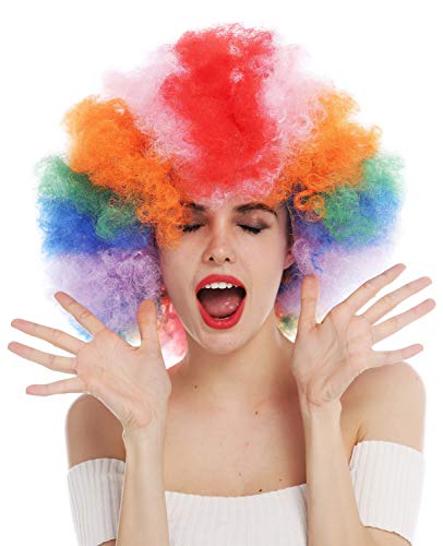 WIG ME UP - 31938-P-coloured Perücke Afro Herren Damen Regenbogenfarben bunt XXL Volumen von WIG ME UP