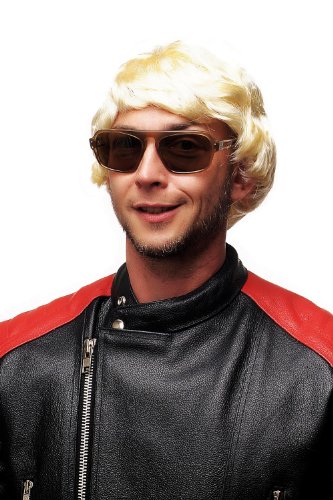 WIG ME UP - 3296-ZA615 Fasching Karneval Halloween Perücke Herrenperücke Blond Hellblond Schlagersänger Gigolo von WIG ME UP