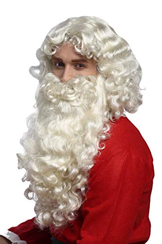 WIG ME UP - 46-A+B-ZA613 Perücke und Bart Set Deluxe Weihnachtsmann Santa Claus Nikolaus Ruprecht Gott Hellblond von WIG ME UP
