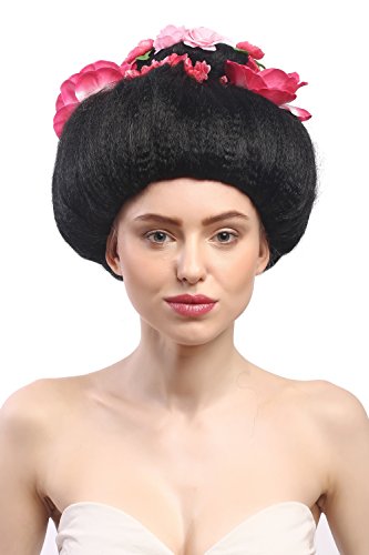 WIG ME UP - 4665-ZA103 Perücke Damen Karneval Halloween Schwarz Geisha Maiko China Girl Japan Blumen WIG ME UP - 4665-ZA103 Perücke Damen Karneval Halloween Schwarz Geisha Maiko China Girl Japan Blumen von WIG ME UP