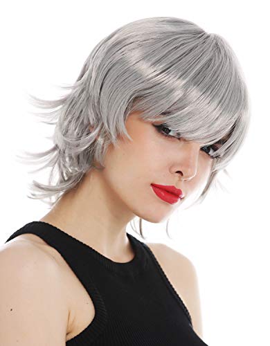 WIG ME UP - 60297-ZA68A Perücke Damen Karneval Cosplay kurz Wilde Strähnchen grau androgyn von WIG ME UP