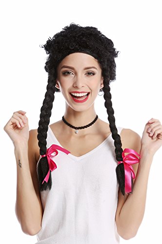 WIG ME UP - 785-38-ZA103 Perücke Damen Karneval Halloween Krause Locken schwarz Lange geflochtene Zöpfe Wilder Afro Karibik Style WIG ME UP - 785-38-ZA103 Perücke Damen Karneval Halloween Krause Locken schwarz Lange geflochtene Zöpfe Wilder Afro Karibik Style von WIG ME UP