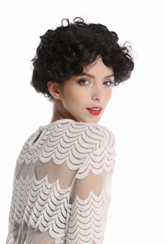 WIG ME UP - 90982-ZA103 Perücke Damenperücke Karneval Halloween kurz stark gelockt schwarz von WIG ME UP