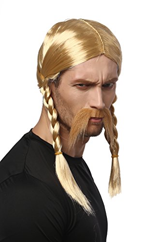 WIG ME UP - 91099-ZA06 Perücke & Bart Herren Karneval Halloween Blond geflochtene Zöpfe Gallier Germane Barbar Kelte Wikinger Normanne Barde WIG ME UP - 91099-ZA06 Perücke & Bart Herren Karneval Halloween Blond geflochtene Zöpfe Gallier Germane Barbar Kelte Wikinger Normanne Barde von WIG ME UP