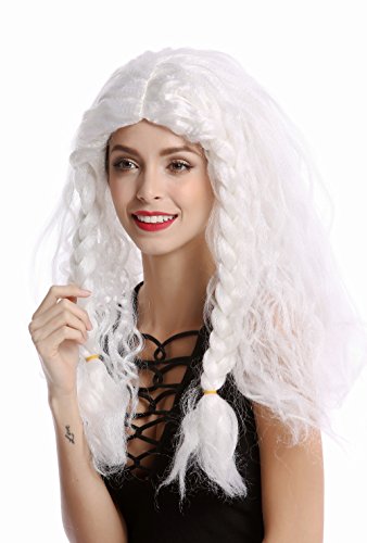 WIG ME UP - 91154-ZA68/ZA62 Perücke Damen Herren Karneval Halloween lang weiß geflochtene Dicke Zöpfe Eisprinzessin Alter Wikinger Barbar WIG ME UP - 91154-ZA68/ZA62 Perücke Damen Herren Karneval Halloween lang weiß geflochtene Dicke Zöpfe Eisprinzessin Alter Wikinger Barbar von WIG ME UP