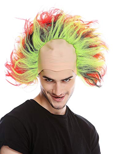 WIG ME UP - 91532 Perücke Damen Herren Karneval Glatze hoch toupierte Haare Rot Grün Schwarz Gelb Iro Sonne Dämon von WIG ME UP