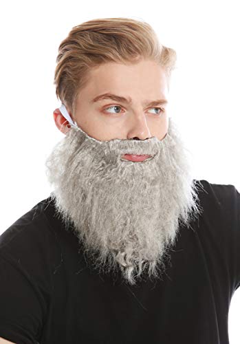 WIG ME UP - 9537B-ZA68R Bart Vollbart Grau Karneval Halloween Hipster Räuber Bandit Prophet Moses Gott von WIG ME UP