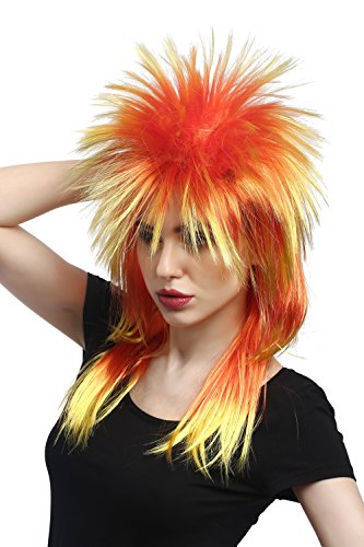 WIG ME UP - DH1069-PC2BTPC13 Perücke Fasching Karneval Punk Vokuhila Rocker wild 80ies Wave toupiert lang bunt rot gelb WIG ME UP - DH1069-PC2BTPC13 Perücke Fasching Karneval Punk Vokuhila Rocker wild 80ies Wave toupiert lang bunt rot gelb von WIG ME UP