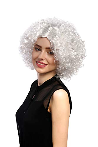 WIG ME UP - DH1101-P68 Perücke Damen Karneval Fasching Funky 60er 70er Funk Afro Locken Mittelscheitel Weiß WIG ME UP - DH1101-P68 Perücke Damen Karneval Fasching Funky 60er 70er Funk Afro Locken Mittelscheitel Weiß von WIG ME UP