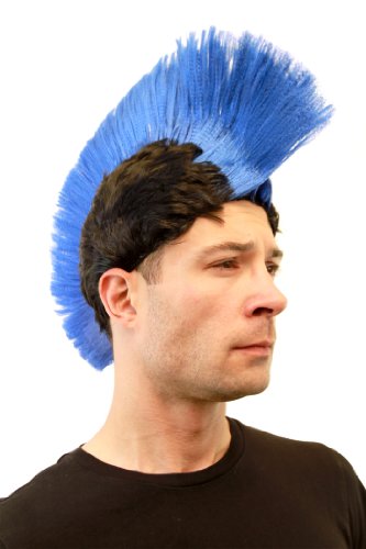 WIG ME UP - LM-420-P103/PC3 Karneval: Perücke Punk Mohawk Irokese Iro Anarchie blau WIG ME UP - LM-420-P103/PC3 Karneval: Perücke Punk Mohawk Irokese Iro Anarchie blau von WIG ME UP