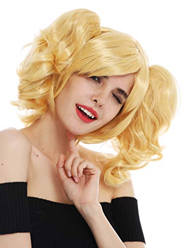 WIG ME UP - SH70102-ZA88C Perücke Karneval Cosplay Damen Girly Gothic Lolita abnehmbare Zöpfe schulterlang blond von WIG ME UP