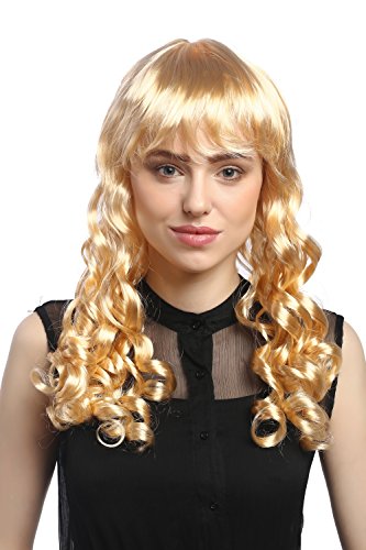 WIG ME UP - XR-007-P02 Perücke Damen Karneval Fasching Cosplay Korkenzieher Locken lang Pony blond Gothic Lolita Kolonial Biedermeier ca. 50 cm von WIG ME UP