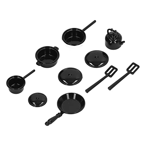 1/12 -Skala -Mini -Töpfe und Pfannen - legiertes Miniatur -Kochgeschirrset, realistisches dauerhaftes Design, Puppenhausküchendekor für 1/12 & 1/6 -Skala Puppen, DIY Craft Gift, von WIHFHGZ