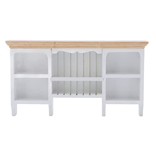 Küche Miniaturmöbel - Wandmontierte Birkenholzhängeschrank für 1:12 Puppenhausdekor, handbemalte Aufbewahrungsbox mit glasierter Oberfläche für Dollhouse Interiors DIY (Type 1) von WIHFHGZ
