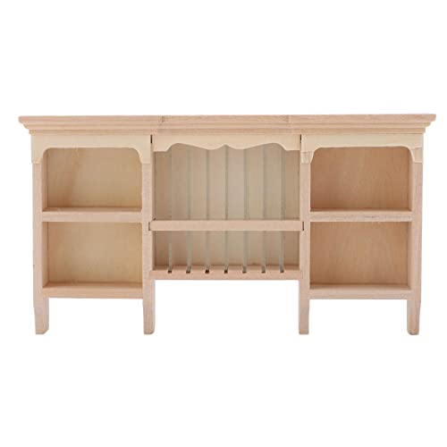 Küche Miniaturmöbel - Wandmontierte Birkenholzhängeschrank für 1:12 Puppenhausdekor, handbemalte Aufbewahrungsbox mit glasierter Oberfläche für Dollhouse Interiors DIY (Type 2) von WIHFHGZ