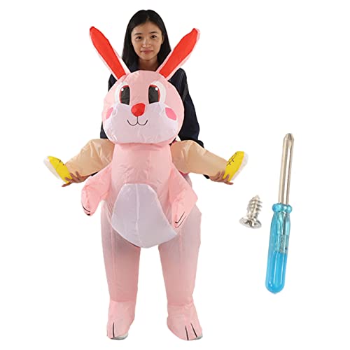 WIHFHGZ Aufblasbares Hasenkostüm Erwachsene & - Wasserdicht 190T Polyester, Verstärkte Nähte, Leicht & Bequem, Wiederverwendbar, Party, Karneval, Ostern, Einheitsgröße Weiß WIHFHGZ Aufblasbares Hasenkostüm Erwachsene & - Wasserdicht 190T Polyester, Verstärkte Nähte, Leicht & Bequem, Wiederverwendbar, Party, Karneval, Ostern, Einheitsgröße Weiß von WIHFHGZ