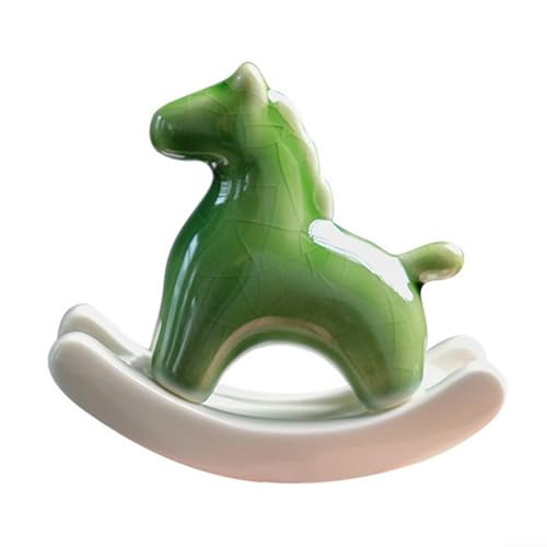 Wunderschön gearbeitete Schaukelpferd Figur - ein nostalgischer Touch für Ihr Zuhause (grün (Eiskeks)) von WIIYENA