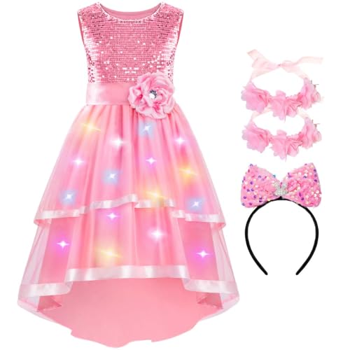 WIKITOT Pailletten-Prinzessinnenkleid für Mädchen im Alter von 3 bis 12 Jahren von WIKITOT