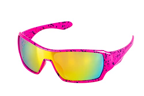 WILBERS & WILBERS 20129 - Retro Brille 80er Jahre mit Spiegelglas, für Damen und Herren, Partybrille für Karneval, Neon Pink WILBERS & WILBERS 20129 - Retro Brille 80er Jahre mit Spiegelglas, für Damen und Herren, Partybrille für Karneval, Neon Pink von WILBERS & WILBERS