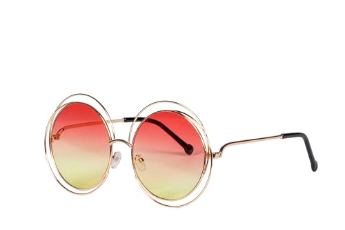 WILBERS & WILBERS 20165 - Runde Sonnenbrille für Herren & Damen, retro Hippie Brille für Festival, Karneval, 70er Jahre Motto, Sommer Outfit WILBERS & WILBERS 20165 - Runde Sonnenbrille für Herren & Damen, retro Hippie Brille für Festival, Karneval, 70er Jahre Motto, Sommer Outfit von WILBERS & WILBERS
