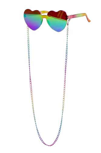 WILBERS & WILBERS 20172 - Brille mit Kette, herzförmige Gläser, für Herren & Damen, Accessoire für Festival, Karneval, Sommer Outfit WILBERS & WILBERS 20172 - Brille mit Kette, herzförmige Gläser, für Herren & Damen, Accessoire für Festival, Karneval, Sommer Outfit von WILBERS & WILBERS