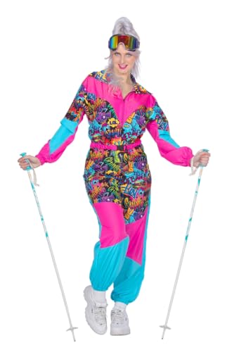 WILBERS & WILBERS 4495 - Retro Skianzug mit 80er Jahre Print für Damen, Skioverall, Schneeanzug, für Aprés Ski und Karneval, 38 von WILBERS & WILBERS