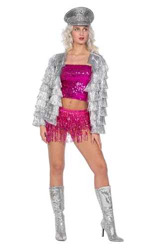 WILBERS & WILBERS 4498-27-S/M Partyjacke für Festival/Silvester mit Glitzerfransen, Damen, Silber, S/M WILBERS & WILBERS 4498-27-S/M Partyjacke für Festival/Silvester mit Glitzerfransen, Damen, Silber, S/M von WILBERS & WILBERS