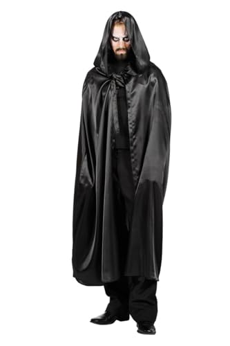 WILBERS & WILBERS 5627 - Satin Umhang mit Kapuze, für Damen und Herren, Halloween Cape aus glänzendem Stoff WILBERS & WILBERS 5627 - Satin Umhang mit Kapuze, für Damen und Herren, Halloween Cape aus glänzendem Stoff von WILBERS & WILBERS