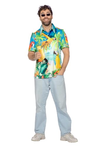WILBERS & WILBERS 5784 - Hawaii Hemd mit Papagei Motiv, kurzarm, Shirt, Oberteil, Festival Outfit, Strandhemd, Partyhemd Sommer WILBERS & WILBERS 5784 - Hawaii Hemd mit Papagei Motiv, kurzarm, Shirt, Oberteil, Festival Outfit, Strandhemd, Partyhemd Sommer von WILBERS & WILBERS