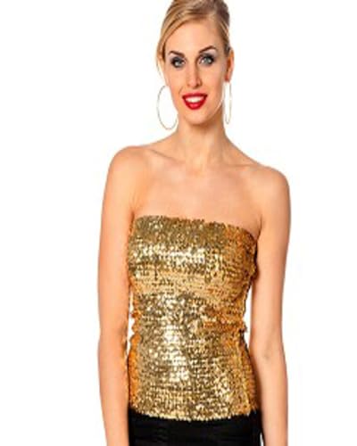 WILBERS & WILBERS 6430 - Stretch-Pailletten Top oder Rock für Damen, 2 in 1, Party Outfit für Festivals, 70er Jahre Mottopartys von WILBERS & WILBERS