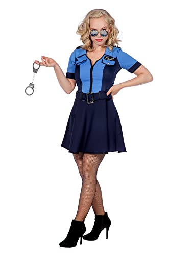 WILBERS & WILBERS Damen Polizeiuniform - Blaues Polizei Kostüm als Kleid - Zweiteiliges Fasching Kleid mit Gürtel - Größe M/38-40 von WILBERS & WILBERS