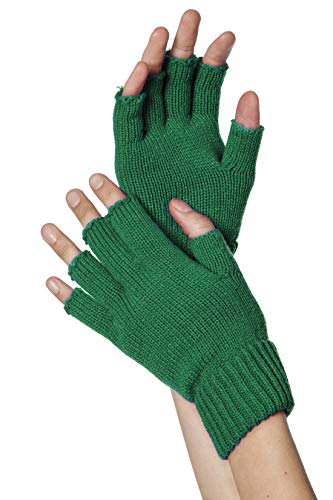 WILBERS & WILBERS EO-Gloves003-Black-EU Strick-Handschuhe, fingerlos, Unisex – Erwachsene, Grün, Einheitsgröße von WILBERS & WILBERS