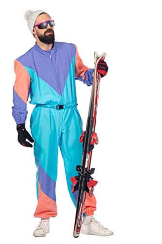 WILBERS & WILBERS - Herren Kostüm Vintage Ski Sport - Overall Karneval Fasching - einteiliger Overall lila-blau - Größe XL/56-58 von WILBERS & WILBERS