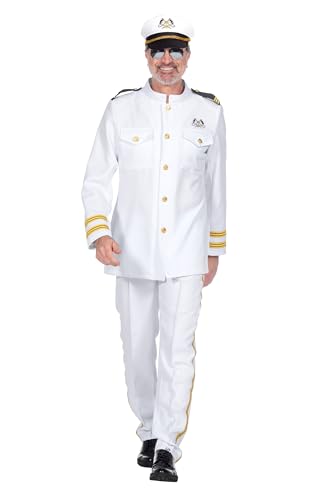 WILBERS & WILBERS 330466 - Kostüm Marineoffizier für Herren, Uniform, Kapitänskostüm, für Karneval, Weiß von WILBERS & WILBERS