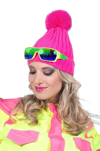 WILBERS & WILBERS 51067 - Gestrickte Mütze mit Bommel, Neon Pink, Skimütze, für Karneval, Mottopartys, Apres Ski WILBERS & WILBERS 51067 - Gestrickte Mütze mit Bommel, Neon Pink, Skimütze, für Karneval, Mottopartys, Apres Ski von WILBERS & WILBERS