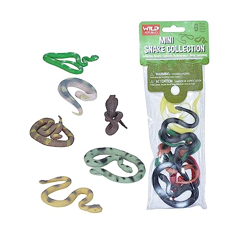 Wild Republic Polybag Mini Schlange, Sechs Tierarten Aus Dem Schlange, Geschenktüte für Kinder, Spielfiguren-Tiere, Toll für die Spielzeug-Sammlung von WILD REPUBLIC