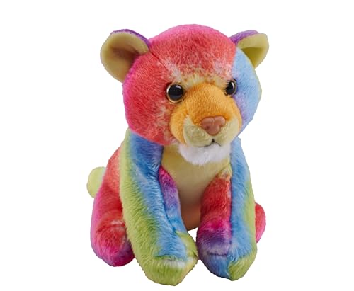 Wild Republic Pocketkins Eco Rainbow Tiger, Stofftier, 12 cm, Plüschtier, Hergestellt aus recycelten Materialien, Umweltfreundlich von Wild Republic