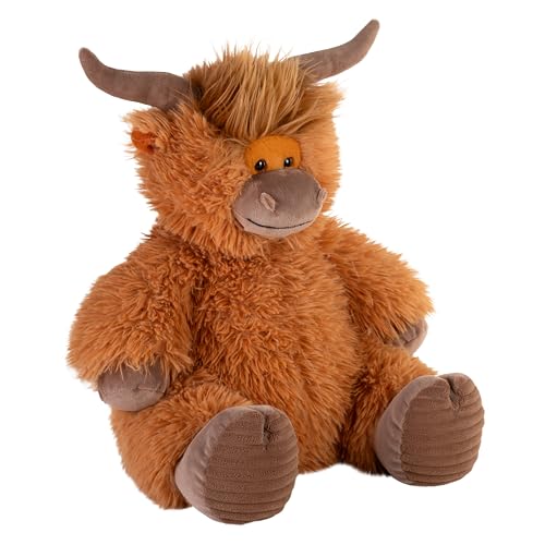 Wild Republic Snuggleluvs, Highland-Rind, Beschwertes Kuscheltier, 38 cm, Geschenk für Kinder, Plüschtier, Füllung aus recycelten Plastikflaschen von WILD REPUBLIC