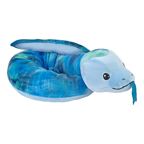Wild Republic Squishy Snake Blue Stuffed Animal 132.1 cm Plush Toy Fill is Spun Recycled Water Bottles von WILD REPUBLIC