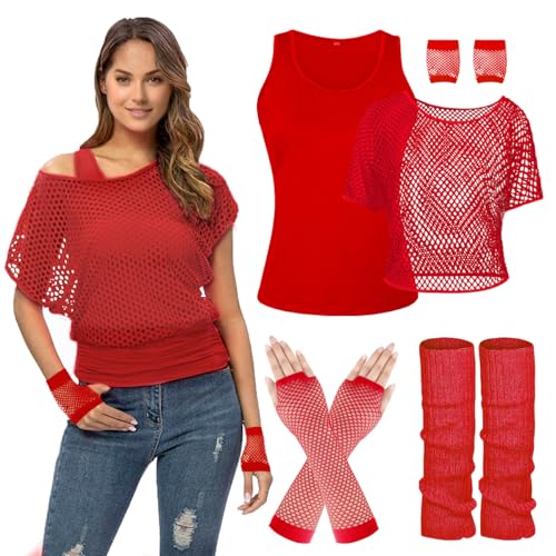 80er 90er Jahre Outfit Damen, Netzshirt, Tank top, Beinwärmer, Netzhandschuhe, Kostüm 80er Jahre Netzoberteil Damen Tops Neon Shirt 80s Aerobic Outfit Kleidung Mottoparty Accessoires Frauen 80er 90er Jahre Outfit Damen, Netzshirt, Tank top, Beinwärmer, Netzhandschuhe, Kostüm 80er Jahre Netzoberteil Damen Tops Neon Shirt 80s Aerobic Outfit Kleidung Mottoparty Accessoires Frauen von WILDPARTY