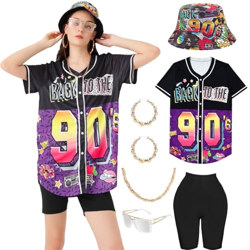 WILDPARTY 80er 90er Jahre Outfit Damen, Hip Hop Kostüm Lockere Oberteile Yoga Hose Fischerhüte Gläser Ohrringe Halskette, 1980 Accessoires Bunte Rapper Shirt Karneval Mottoparty Bad Taste WILDPARTY 80er 90er Jahre Outfit Damen, Hip Hop Kostüm Lockere Oberteile Yoga Hose Fischerhüte Gläser Ohrringe Halskette, 1980 Accessoires Bunte Rapper Shirt Karneval Mottoparty Bad Taste von WILDPARTY