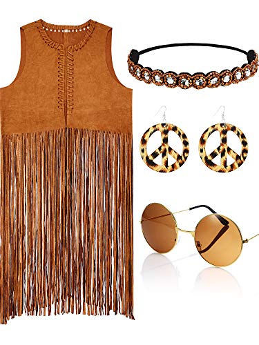Willbond Kostümweste mit Leopardenmuster,Stirnband und Sonnenbrille für Damen groß Stil ein Willbond Kostümweste mit Leopardenmuster,Stirnband und Sonnenbrille für Damen groß Stil ein von WILLBOND