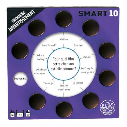 Wilson jeux | Smart 10 französische Version | thematische Unterhaltung Nachfüllpackung | 50 doppelseitige Karten und 100 Neue Fragen | Ersetzen Sie die Karten Ihres SMART10-Gehäuses oder mischen Sie Wilson jeux | Smart 10 französische Version | thematische Unterhaltung Nachfüllpackung | 50 doppelseitige Karten und 100 Neue Fragen | Ersetzen Sie die Karten Ihres SMART10-Gehäuses oder mischen Sie von Wilson jeux